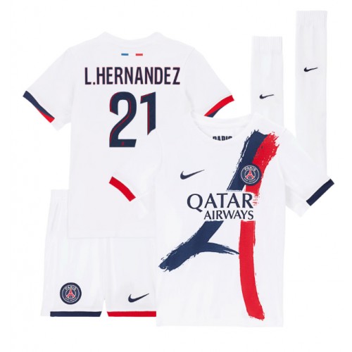 Paris Saint-Germain Lucas Hernandez #21 Gostujuci Dres za djecu 2024-25 Kratak Rukav (+ Kratke hlače)